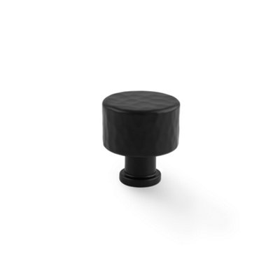 30mm Matt Black Hammered Cabinet Knob Dark Textured Cupboard Door Drawer Pull from B&Q