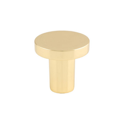 26mm Polished Brass Round Circular Knob Pull from B&Q