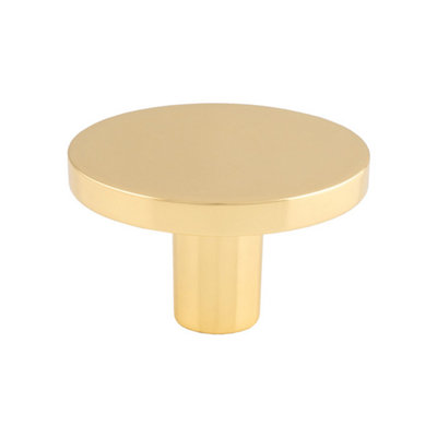 41mm Polished Brass Round Circular Knob Pull from B&Q