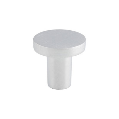 26mm Satin Chrome Round Circular Knob Pull from B&Q