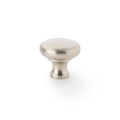 32mm Satin Nickel Mushroom Top Classic Round Knob Cupboard Drawer Cabinet Pull from B&Q