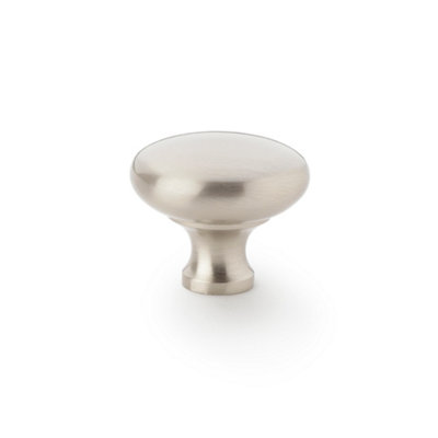 38mm Satin Nickel Cabinet Knob Round Grey Cupboard Door Drawer Wardrobe Furniture Pull from B&Q