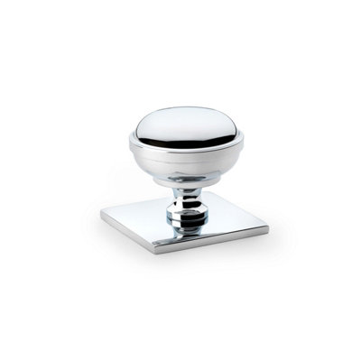 34mm Polished Chrome Knob With Backplate from B&Q
