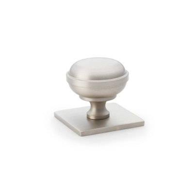 38mm Satin Nickel Knob With Backplate from B&Q