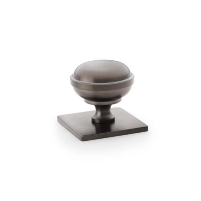 34mm Dark Bronze Knob With Backplate from B&Q