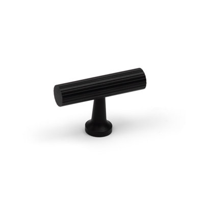 B&Q Black 50Mm Matt Reeded T-Bar Cabinet Pull