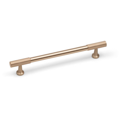 160mm Brushed Brass Reeded T-Bar Cabinet Handle from B&Q
