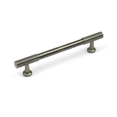 128mm Antique Brass Reeded T-Bar Cabinet Handle from B&Q