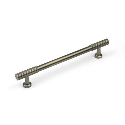 160mm Antique Brass Reeded T-Bar Cabinet Handle from B&Q