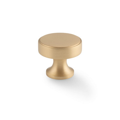 38mm Satin Brass Cabinet Knob Brushed Gold Cupboard Door Drawer Pull from B&Q