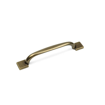 128mm Antique Brass D-Bar Square Foot Handle Kitchen Cabinet Drawer Renovate DIY - Image 2