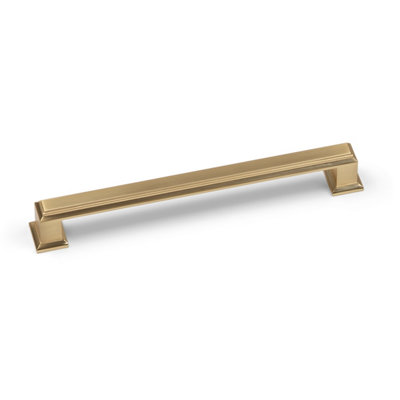 160mm Brushed Brass Square Cabinet Handle from B&Q
