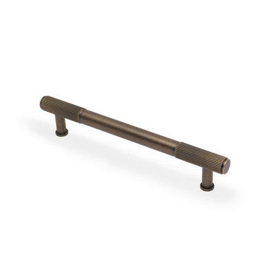 160mm Antique Brass Reeded Ends Handle from B&Q