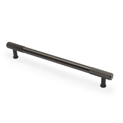 224mm Dark Bronze Reeded Ends Handle from B&Q