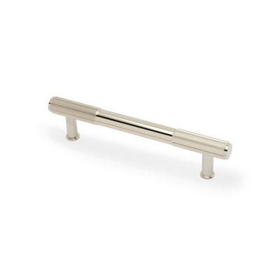 128mm Polished Nickel Reeded Ends Handle from B&Q