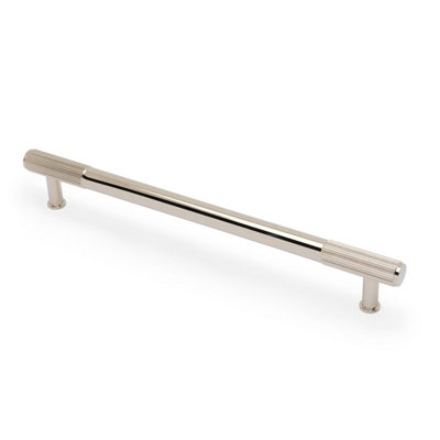 224mm Polished Nickel Reeded Ends Handle from B&Q