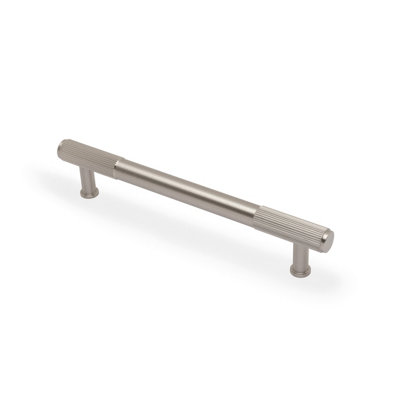 160mm Satin Nickel Reeded Ends Handle from B&Q