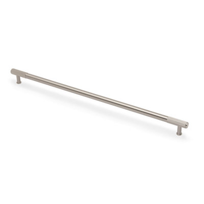 448mm Satin Nickel Reeded Ends Handle from B&Q