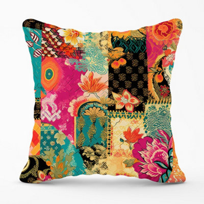 Warren Reed Designer Patchwork Mixed Textiles Cushions 60Cm X 60Cm from B&Q