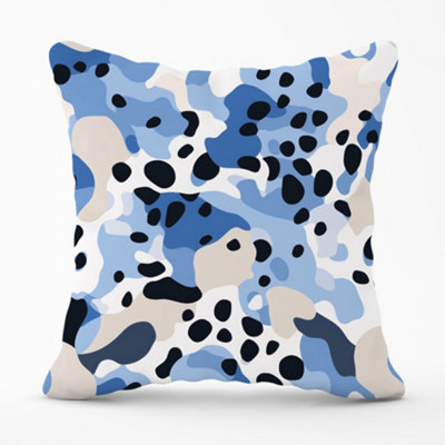 Warren Reed Designer Blue Camouflage Pattern Cushions 60Cm X 60Cm from B&Q