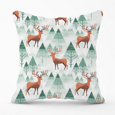 Warren Reed Designer Reindeer On A Snowy Landscape Cushions 60Cm X 60Cm from B&Q
