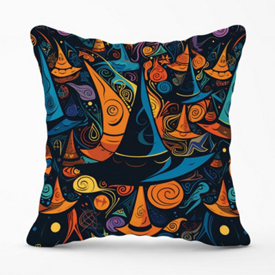 Warren Reed Designer Imaginative Abstract Witches Hats Cushions 60Cm X 60Cm from B&Q
