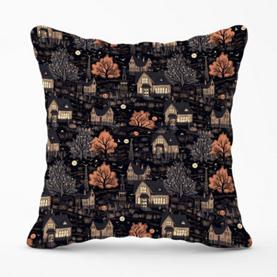 Warren Reed Designer Spooky Haunted Houses Pattern Cushions 60Cm X 60Cm from B&Q