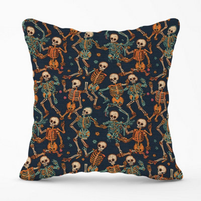 Warren Reed Designer Dancing Skeletons Cushions 60Cm X 60Cm from B&Q