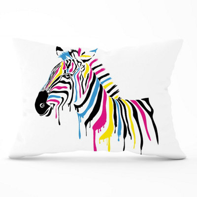 B&Q -  Multi Coloured Zebra Cushions 33Cm X 48Cm