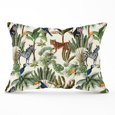 Warren Reed Designer Exotic Trees And Animals Cushions 33Cm X 48Cm from B&Q