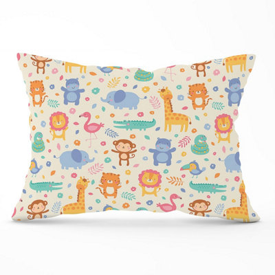 Warren Reed Designer Cute Pastel Jungle Animals Cushions 33Cm X 48Cm from B&Q