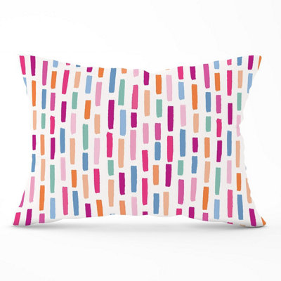 B&Q -  Vertical Abstract Brush Pattern Cushions 33Cm X 48Cm