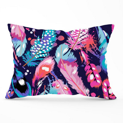 Warren Reed Designer Beautiful Colourful Feathers Cushions 33Cm X 48Cm from B&Q