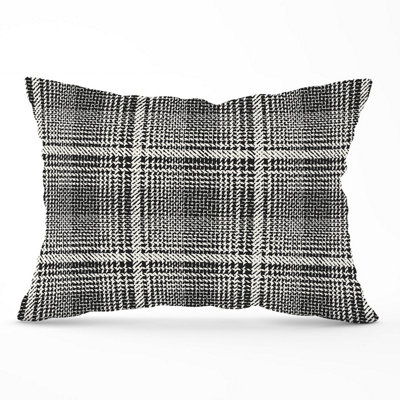 B&Q -  Monochrome Textured Checked Pattern Cushions 33Cm X 48Cm