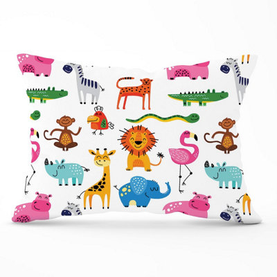 Warren Reed Designer Hand Drawn Cartoon Animals Cushions 33Cm X 48Cm from B&Q