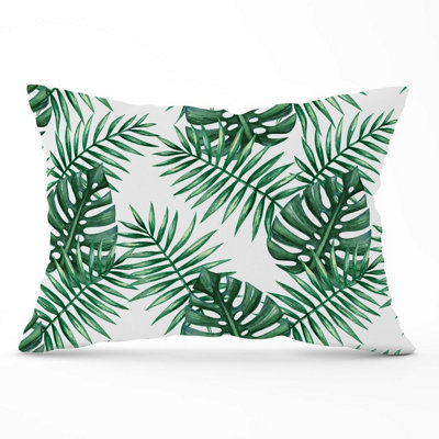 B&Q -  Watercolour Tropical Leaves Cushions 33Cm X 48Cm