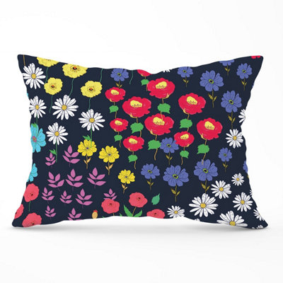 B&Q -  Multicoloured Flower Pattern Cushions 33Cm X 48Cm