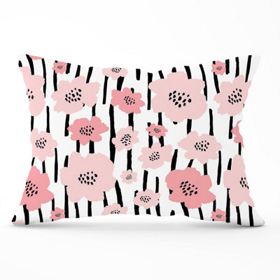 Warren Reed Designer Pastel Pink Flowers Cushions 33Cm X 48Cm from B&Q