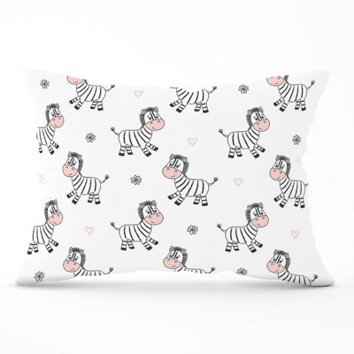 B&Q -  Cute Hand Drawn Zebra Cushions 33Cm X 48Cm
