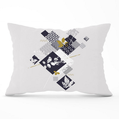 B&Q -  Abstract Botanical Cushions 33Cm X 48Cm