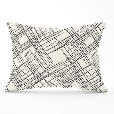 B&Q -  Monochrome Distressted Pattern Cushions 33Cm X 48Cm