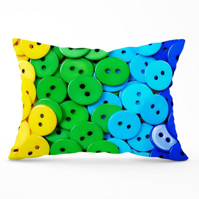 Warren Reed Designer Colourful Buttons Cushions 33Cm X 48Cm from B&Q