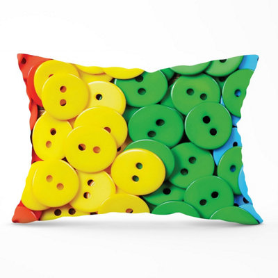 Warren Reed Designer Colourful Buttons Pattern Cushions 33Cm X 48Cm from B&Q
