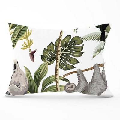 Warren Reed Designer Tropical Sloths Cushions 33Cm X 48Cm from B&Q
