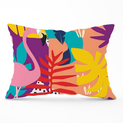 Warren Reed Designer Tropical Flamingoes Cushions 33Cm X 48Cm from B&Q