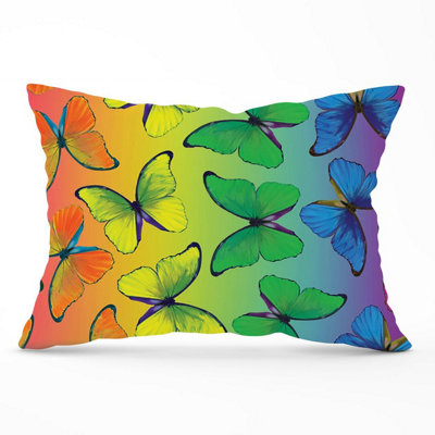 B&Q -  Multicoloured Butterfly Pattern Cushions 33Cm X 48Cm