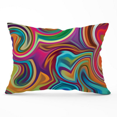 B&Q -  Colourful Wave Pattern Cushions 33Cm X 48Cm