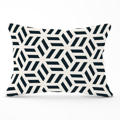 B&Q -  Geometric Monochrome Hexagonal Pattern Cushions 33Cm X 48Cm