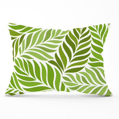 B&Q -  Green Leaf Pattern Cushions 33Cm X 48Cm