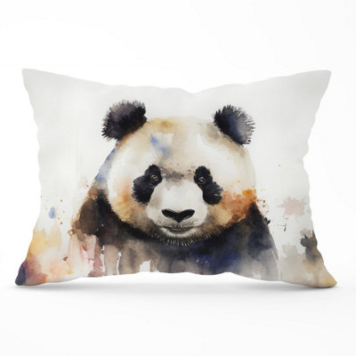 B&Q -  Panda Watercolour Cushions 33Cm X 48Cm